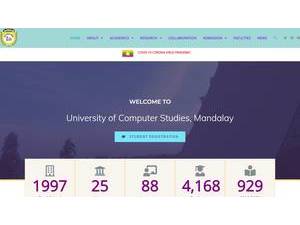 University of Computer Studies, Mandalay's Website Screenshot