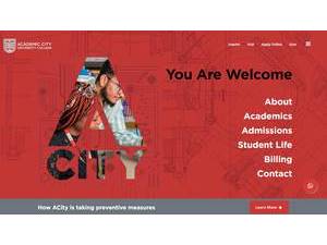 Academic City University College's Website Screenshot