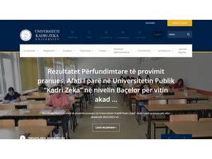 University of Gjilan Kadri Zeka's Website Screenshot