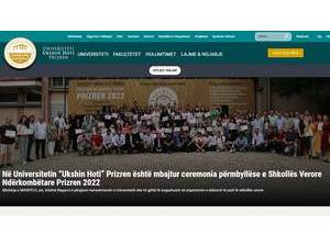 University of Prizren Ukshin Hoti's Website Screenshot