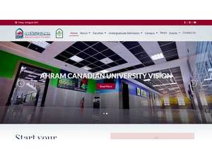 Ahram Canadian University's Website Screenshot