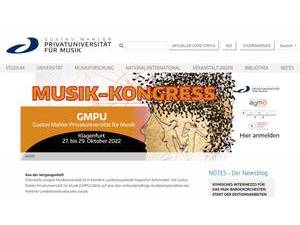 Gustav Mahler Privatuniversität für Musik's Website Screenshot