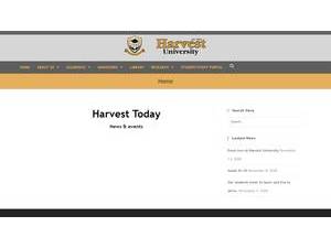 Harvest University's Website Screenshot