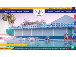 GIET University's Website Screenshot