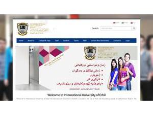 International University of Erbil's Website Screenshot