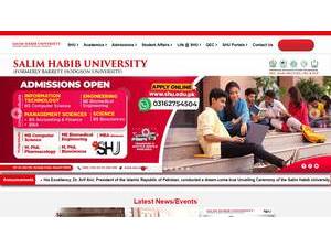 Salim Habib University's Website Screenshot