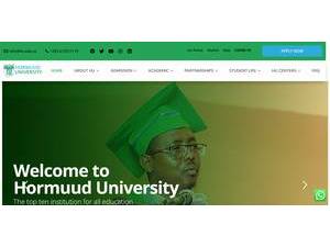 Jaamacadda Hormuud's Website Screenshot