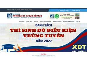 Trường Đại học Xây dựng Miền Trung's Website Screenshot