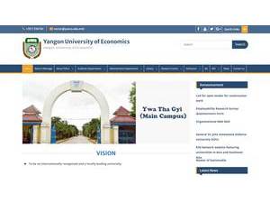 Yangon University of Economics's Website Screenshot