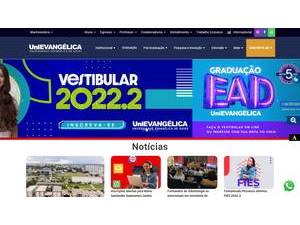Universidade Evangélica de Goiás's Website Screenshot