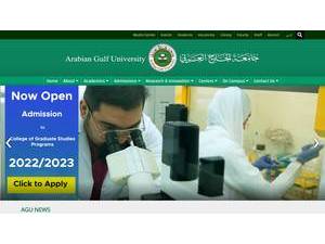 Arabian Gulf University's Website Screenshot