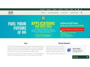 University of Guyana's Website Screenshot