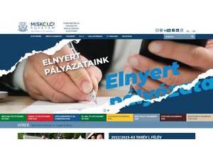University of Miskolc's Website Screenshot