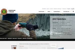 Háskólinn á Hólum's Website Screenshot