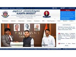 Alagappa University's Website Screenshot
