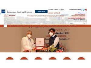 All India Institute of Medical Sciences Delhi's Website Screenshot