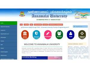 Annamalai University's Website Screenshot