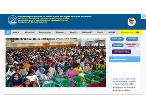 Avinashilingam Institute for Home Science and Higher Education for Women's Website Screenshot