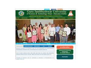 Guru Jambheshwar University of Science and Technology's Website Screenshot