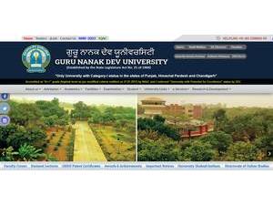 Guru Nanak Dev University's Website Screenshot