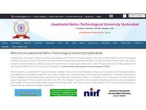 Jawaharlal Nehru Technological University's Website Screenshot