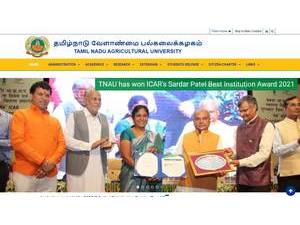 தமிழ்நாடு வேளாண்மைப் பல்கலைக்கழகம்'s Website Screenshot