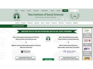 Tata Institute of Social Sciences's Website Screenshot