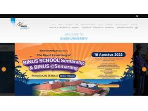 Bina Nusantara University's Site Screenshot