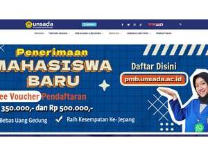 Darma Persada University's Website Screenshot