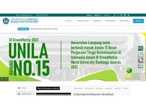 Universitas Lampung's Website Screenshot