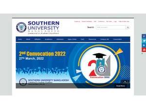 Southern University Bangladesh's Website Screenshot