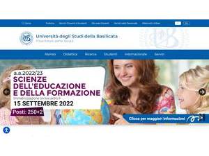 Università degli Studi della Basilicata's Website Screenshot
