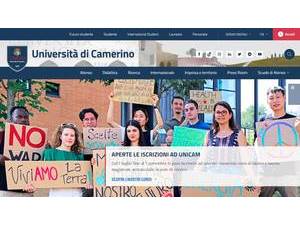 Università degli Studi di Camerino's Website Screenshot