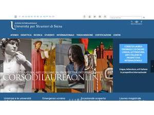 University for Foreigners of Siena's Website Screenshot