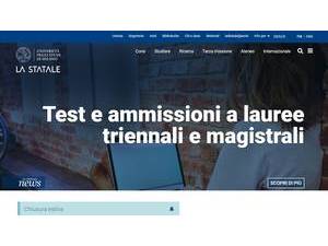 University of Milan's Website Screenshot