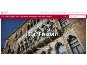 Università Ca' Foscari di Venezia's Website Screenshot