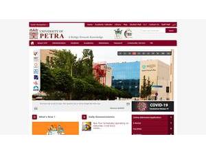 University of Petra's Website Screenshot