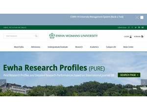 Ewha Womans University's Website Screenshot