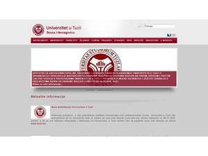 Univerzitet u Tuzli's Website Screenshot