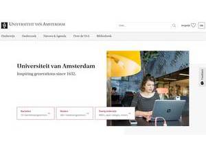 University of Amsterdam's Website Screenshot