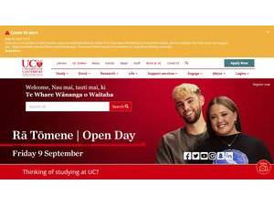 University of Canterbury's Website Screenshot