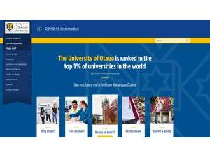 University of Otago's Website Screenshot