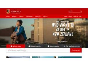 University of Waikato's Website Screenshot