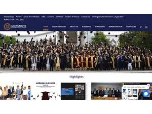 Ghulam Ishaq Khan Institute of Engineering Sciences and Technology's Website Screenshot