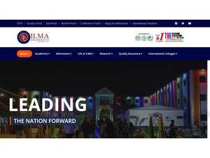Ilma University's Website Screenshot