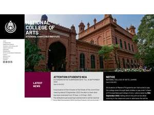 National College of Arts's Website Screenshot