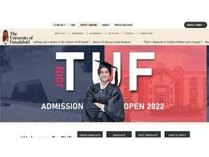 The University of Faisalabad's Website Screenshot