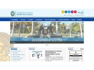 Pedro Ruíz Gallo National University's Website Screenshot