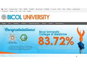 Bicol University's Website Screenshot