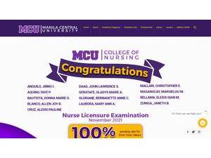 Manila Central University's Website Screenshot